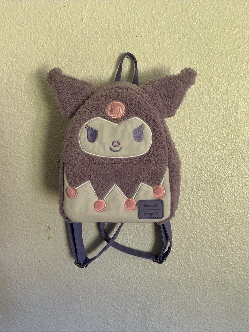 Sanrio Kuromi Plush Backpack - Lavender, Cream & Pink Accents